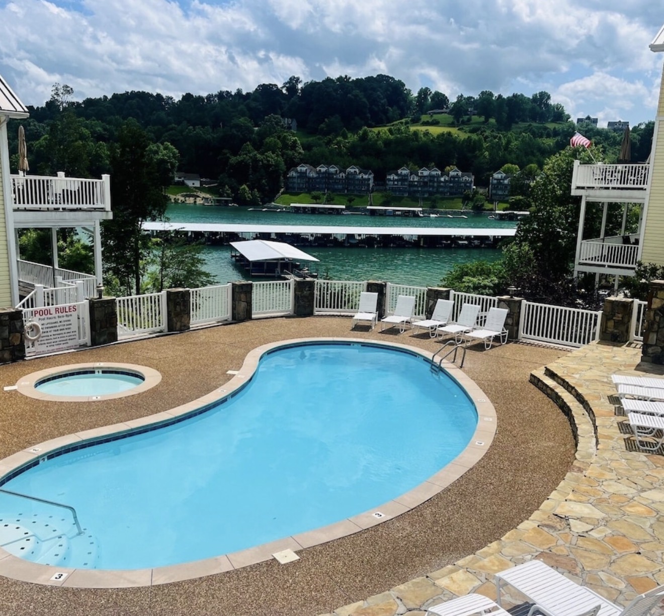 Community pool overlooking Norris Lake